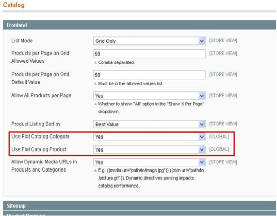 Enable Flat Catalog