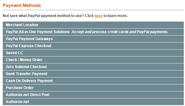 Payment Methods