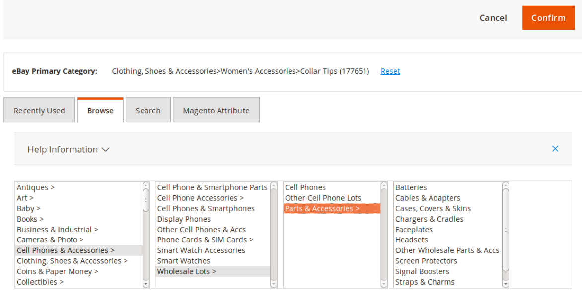 Category and use tabs