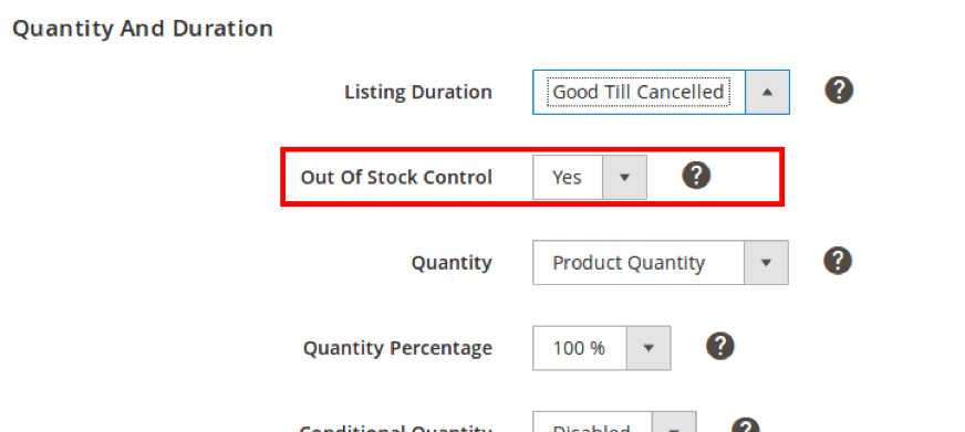 If Out Of Stock Control is enabled