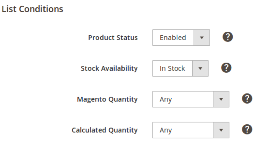 List Conditions