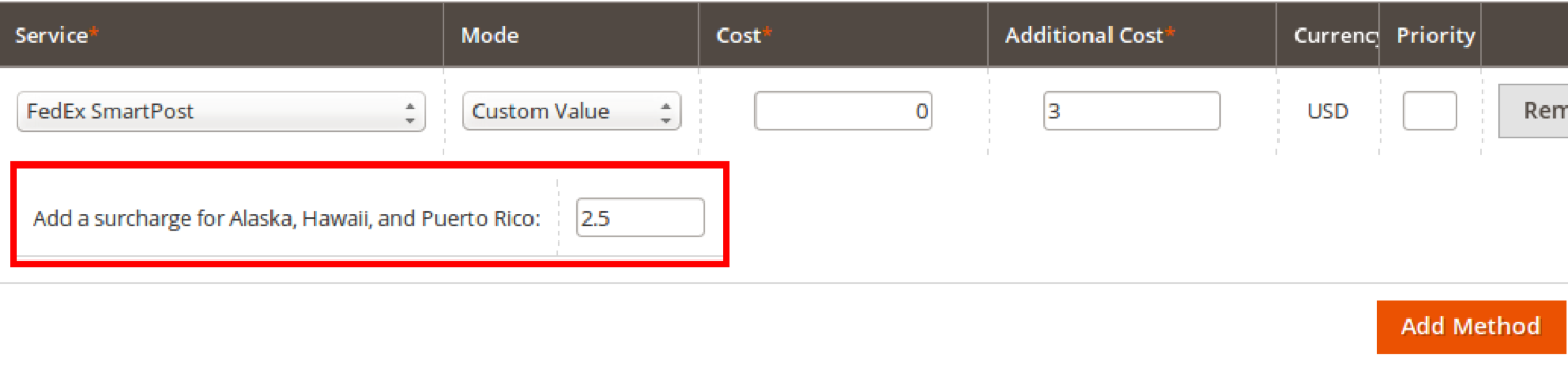 Shipping Surcharge