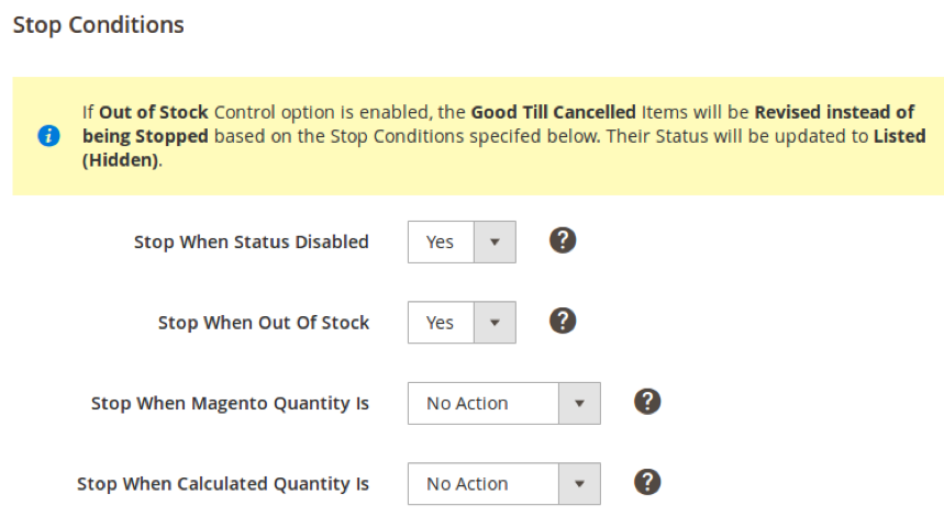 Stop Conditions