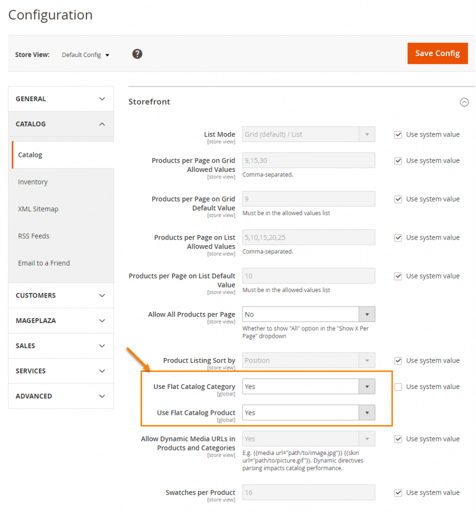 Enable Flat Categories and Products