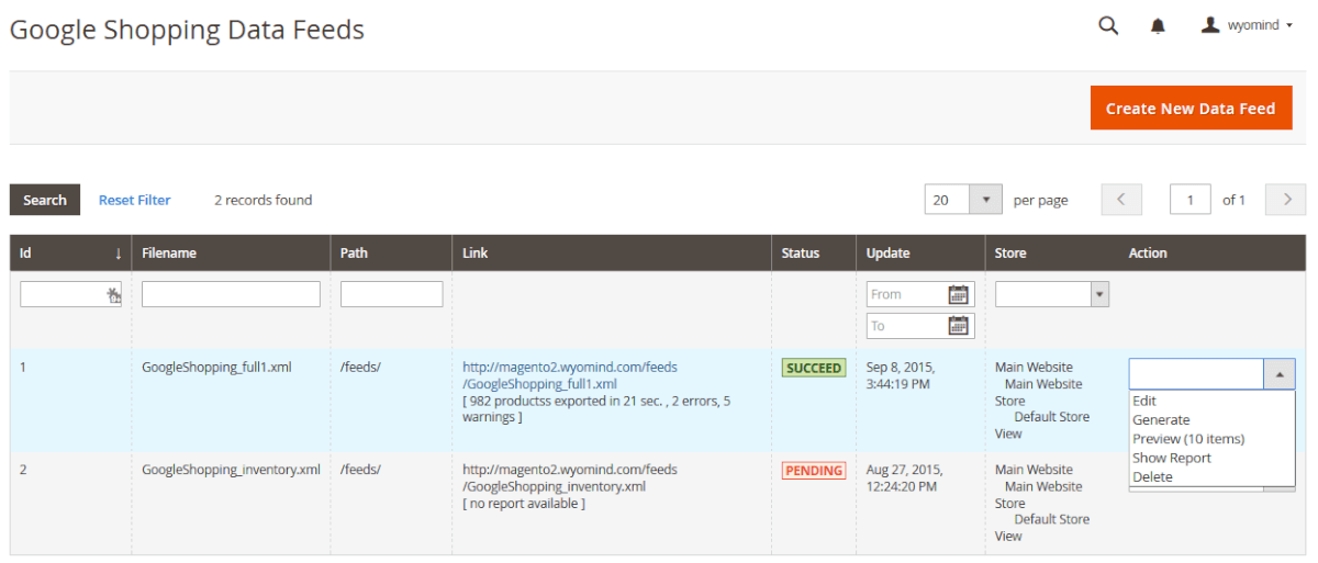 Google Shopping Data Feed - Magento 2