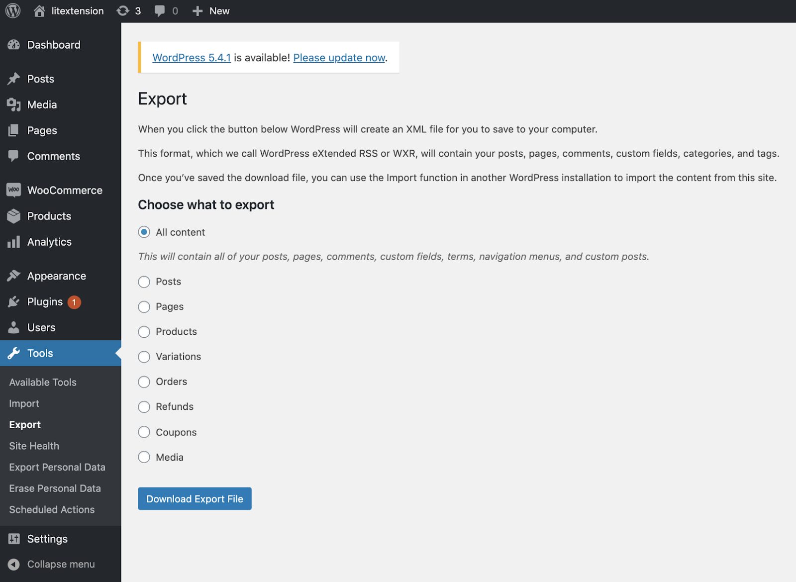 backup the database of woocomemrce store to secure the database