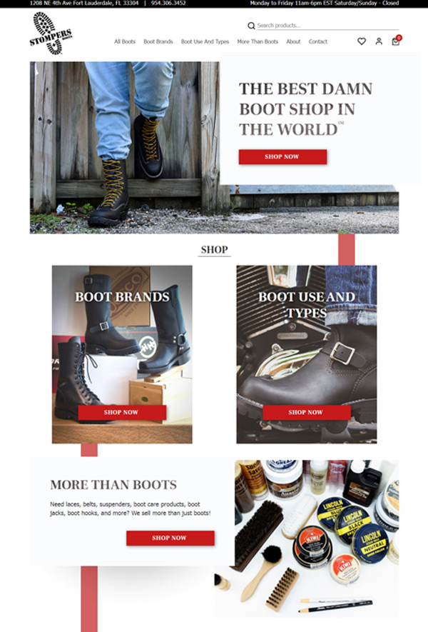 stompers boots home page