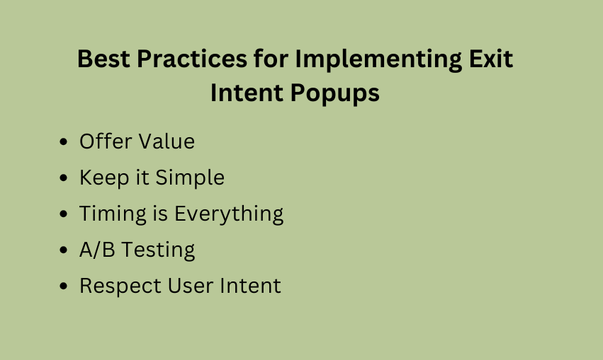 Best Practices for Implementing Exit Intent Popups