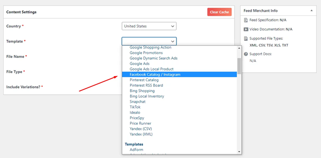 Facebook catalog