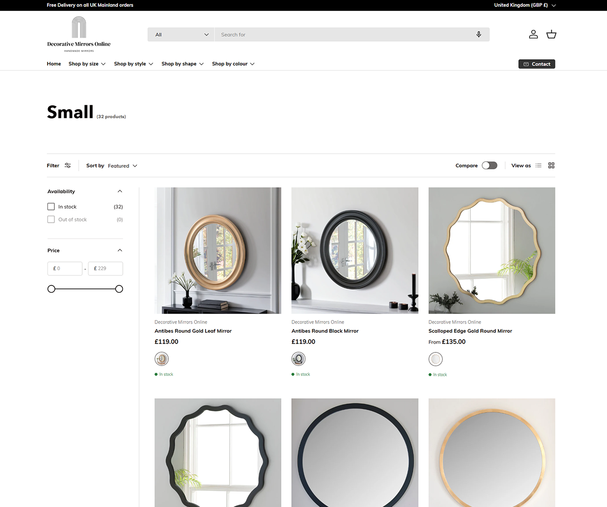 Decorative Mirrors Online case study