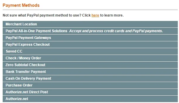 Payment Methods
