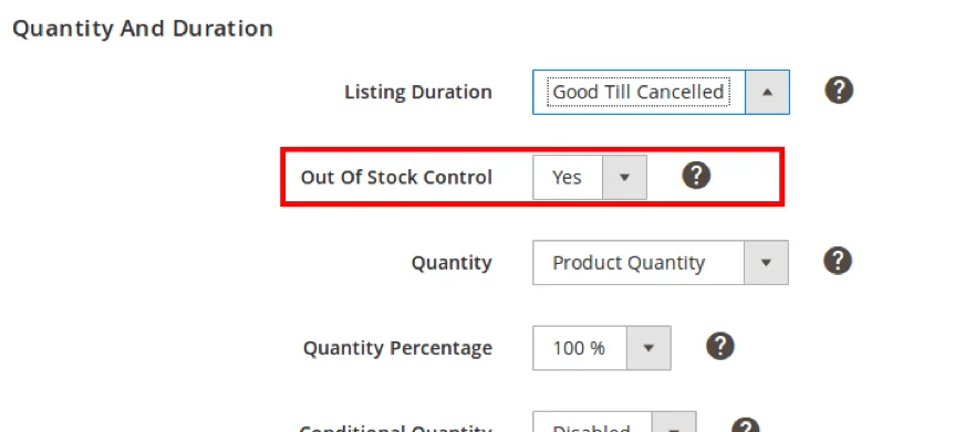 If Out Of Stock Control is enabled