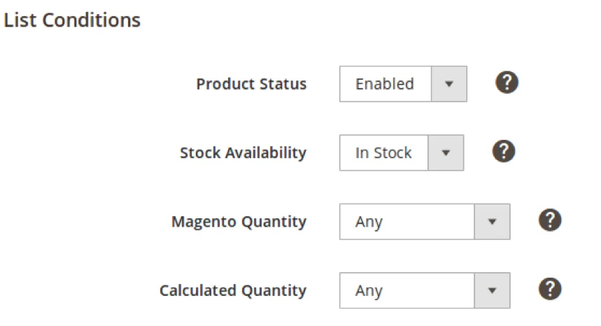 List Conditions
