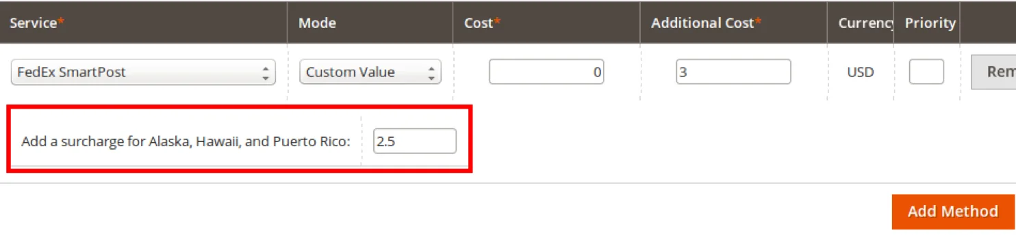 Shipping Surcharge