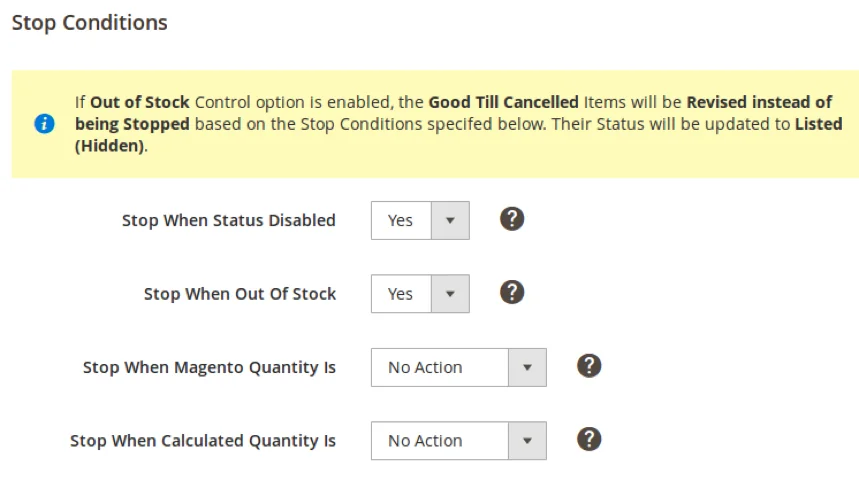 Stop Conditions