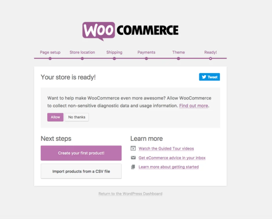 WooCommerce’s key settings