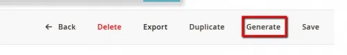 GENERATE Button - Google Shopping Feed Magento-2